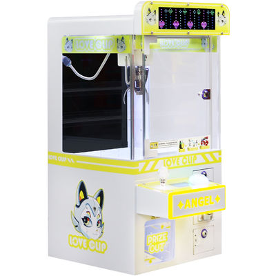 Yellow Coin-Operated LED Desktop Hardware Claw Arcade Machine